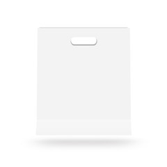 Blank paper bag mock up isolated. White clear magazine packet mockup.
