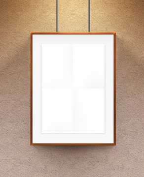 Poster mock up in the wooden frame. Nice mockup to show your design presentation.