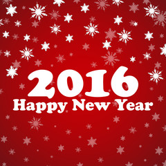 Naklejka na ściany i meble Happy New Year 2016 celebration flyer, banner, poster or invitation with stylish text on snowflakes