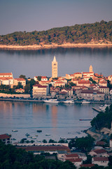 The town of Rab, Croatian tourist resort famous for its four bel