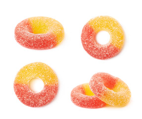 Torus shaped gelatin candy isolated