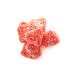 Obraz premium Red heart shaped candy isolated