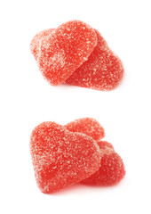 Obraz na płótnie Canvas Red heart shaped candy isolated