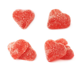 Fototapeta na wymiar Red heart shaped candy isolated