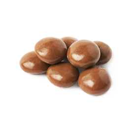 Chocolate glazed nut candy isolated
