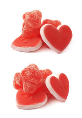 Obraz premium Pile of red candies isolated