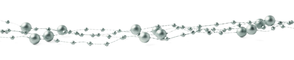 Line of beads garland thread isolated