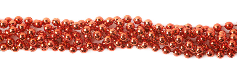 Line of beads garland thread isolated