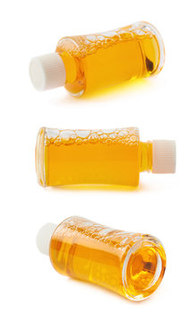 Small glass vial bottle isolated