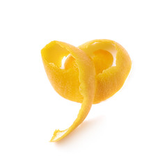 Fototapeta na wymiar Curl of orange peel isolated