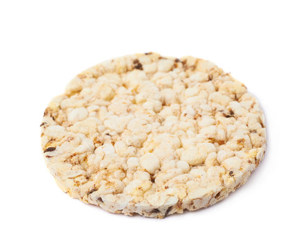 Round diet rice cracker isolated