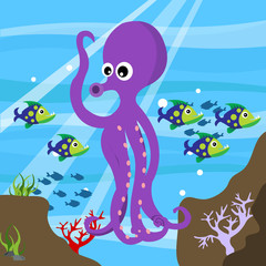 Fototapeta na wymiar Cute Octopus