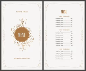 Fotobehang menu for the restaurant in retro style © paseven
