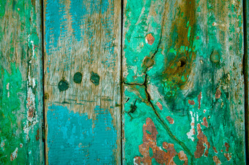 ペンキの塗られた古い木材