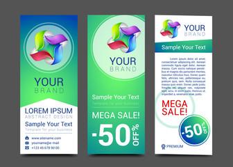 creative banner set with lines logo blank