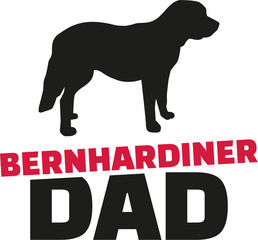 St. Bernard dad with dog silhouette german