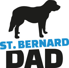 St. Bernard dad with dog silhouette