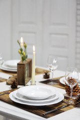 Beautiful table setting with natural eco materials