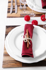 Beautiful table setting, close up