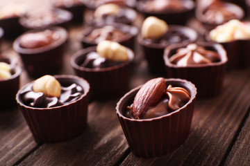 Chocolate sweets closeup