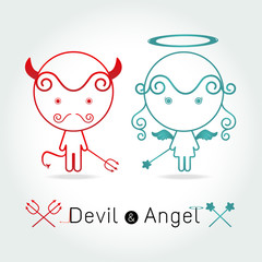 the red devil and  cute angel