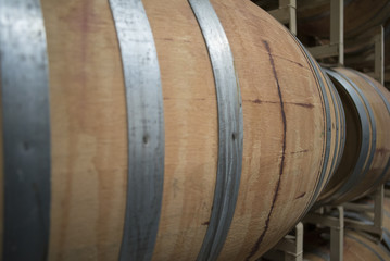 Wine Barrels Aging Wine