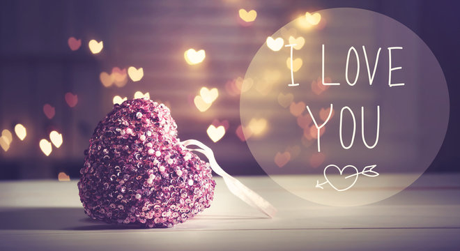 I Love You message with pink heart