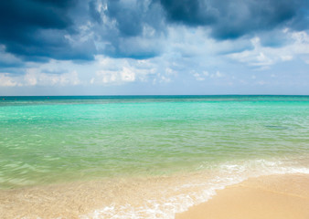 Fototapeta na wymiar Beautiful tropical beach, sand of beach Thailand sea