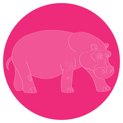 Illustration of a hippopotamus