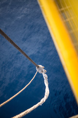 jack up oil rig's supply boat tie up rope