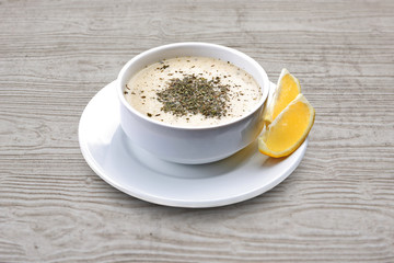 Turkish rice,yogurt and mint soup, yayla corbasi