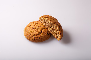 Cookies with texture on a white background in studio