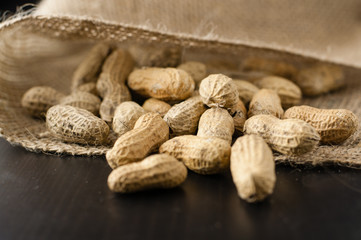 Peanuts in a jute sack