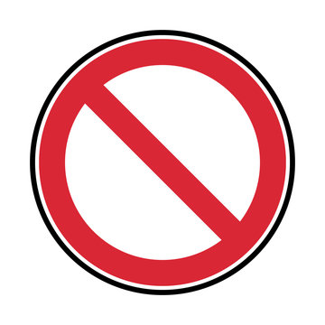vector prohibited symbol, red and black sign isolated on white