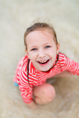 Adorable little girl at beach
