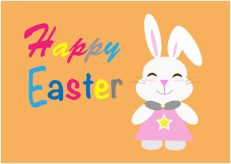 happy easter message with rabbit