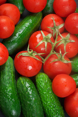 Tomatoes and cucumbers