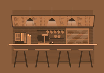 coffee counterin in Brown  monotone color background