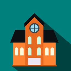 House with a mansard flat icon