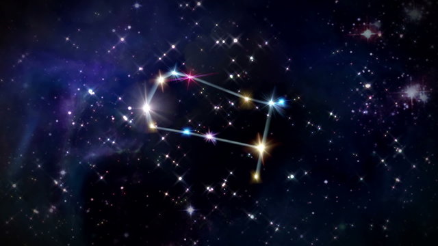 the Gemini zodiac sign forming from the twinkle stars with space background