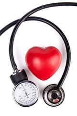 Obraz na płótnie Canvas Red Heart and Stethoscope