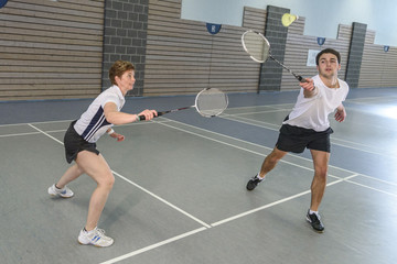 Fototapeta premium intensives Spiel beim Badminton