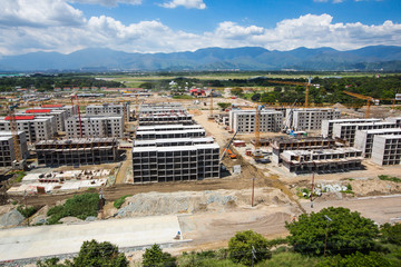 Construction site aerial view