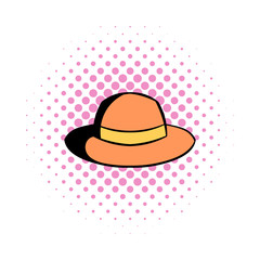 Hipster hat comics icon