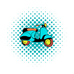 Motorcycle blue comics icon