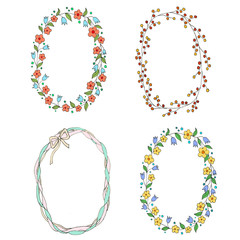 hand-drawing floral frames