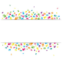 abstract vector hand prints background