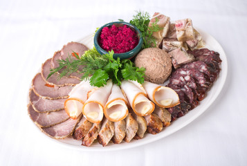 Delicious meat snacks platter.