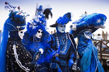 Wandaufkleber Carnival masks in Venice. © dianacrestan