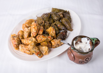 Traditional dolma stuffed with rice.